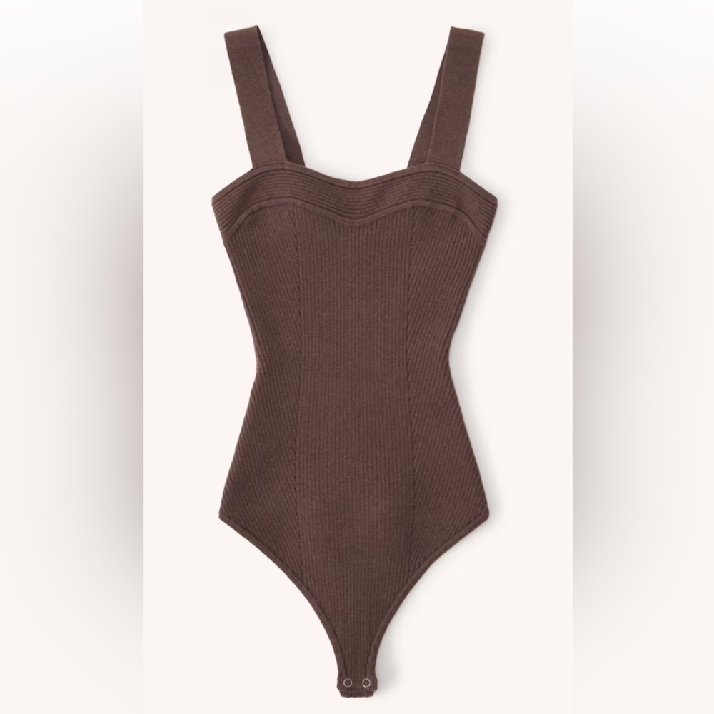 Ribbed Sweater Sweetheart Bodysuit Abercrombie & Fitch